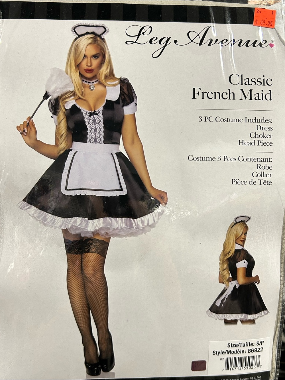 Leg Avenue Girls Black and White Classic French Maid Costume
